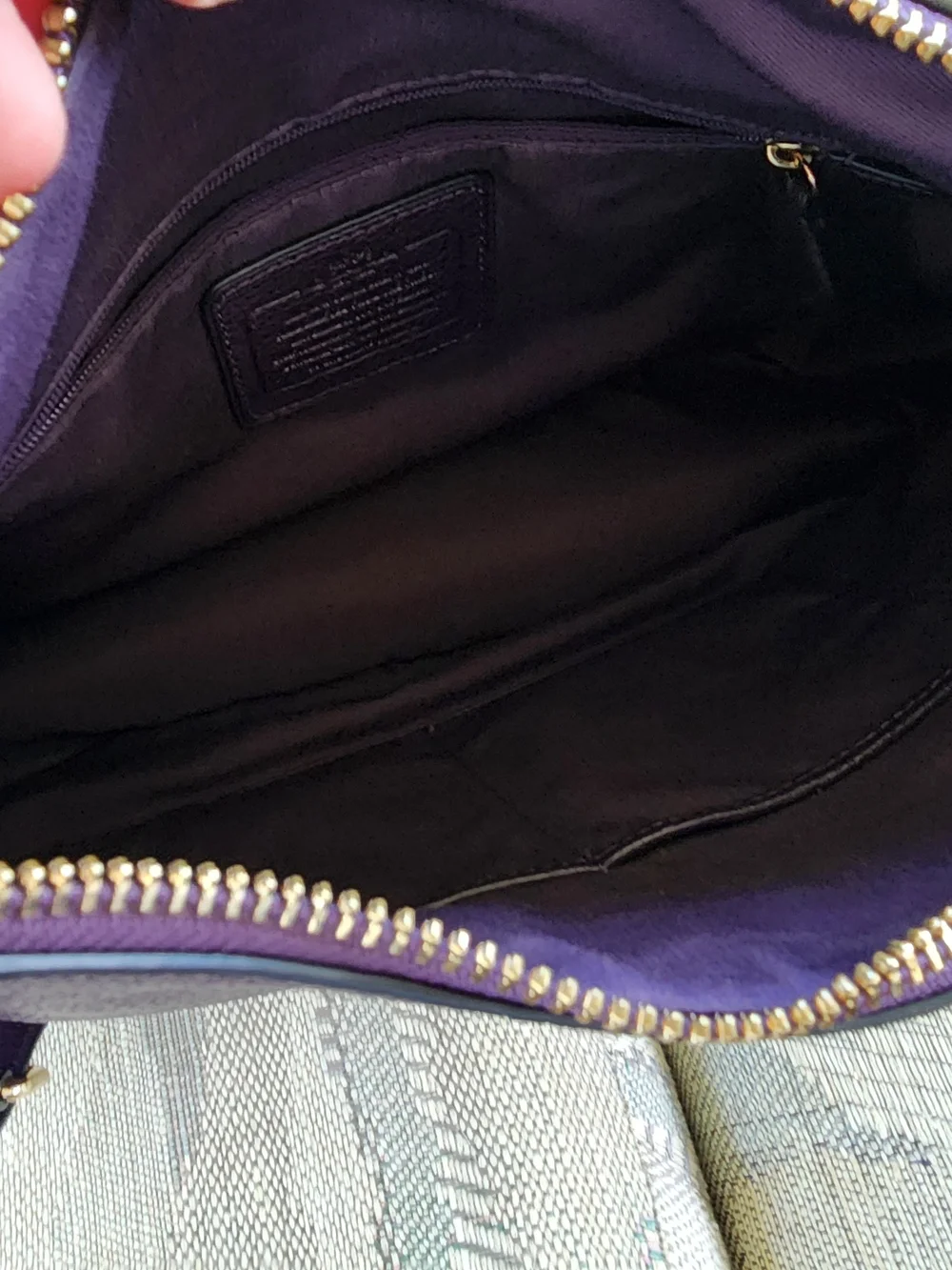 Coach Harley Purple Leather Hobo Bag